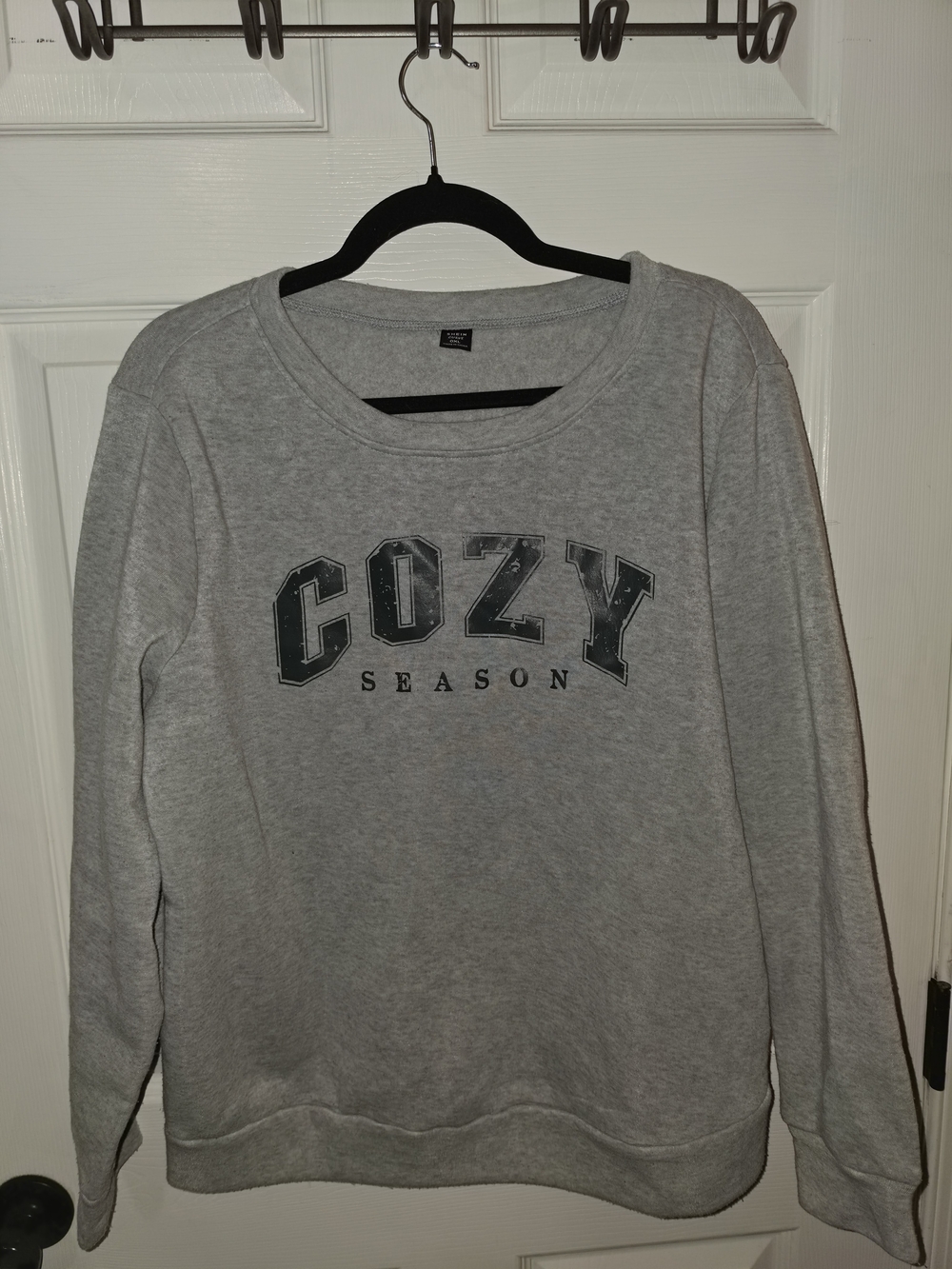 SHEIN Gray 'COZY SEASON' Women's Crewneck Sweatshirt